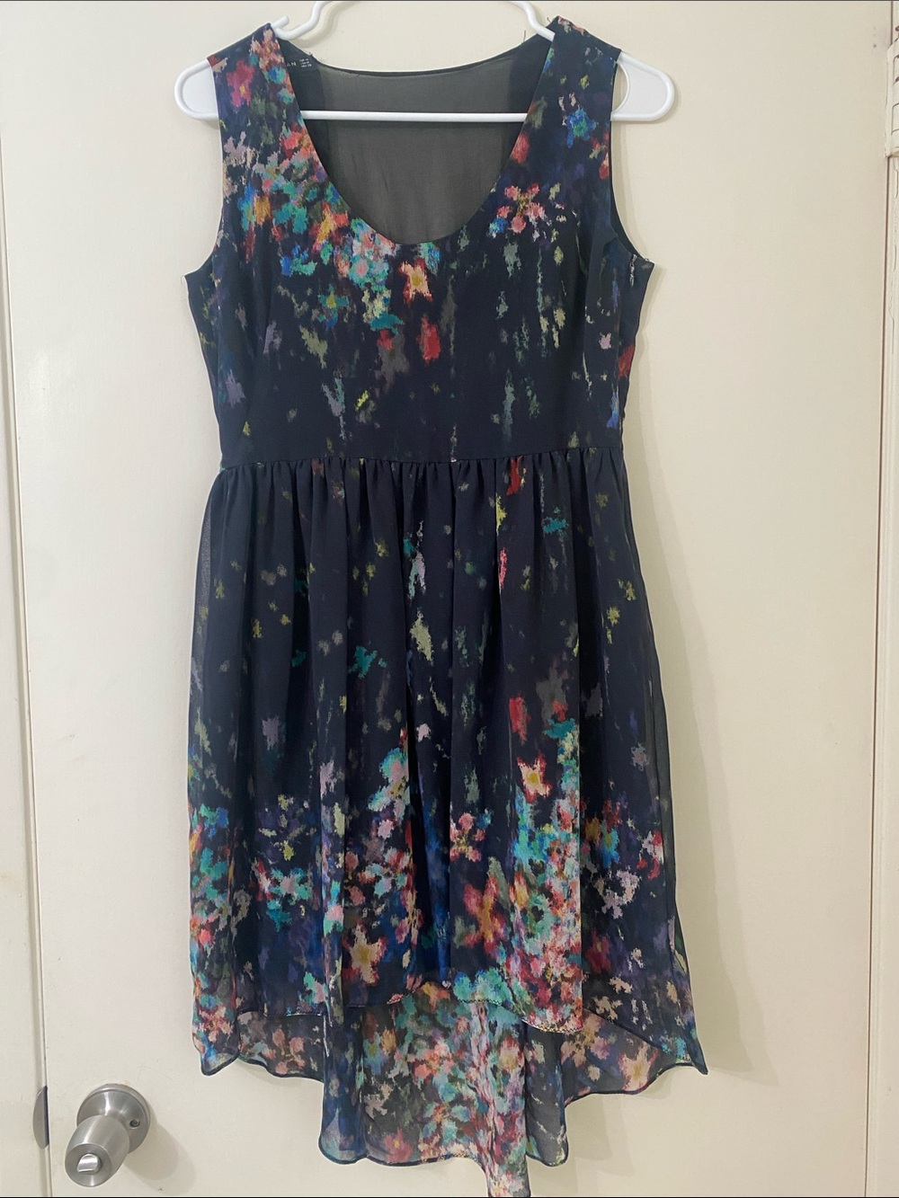 Zara Multicolor Floral-Print Sleeveless Dress
